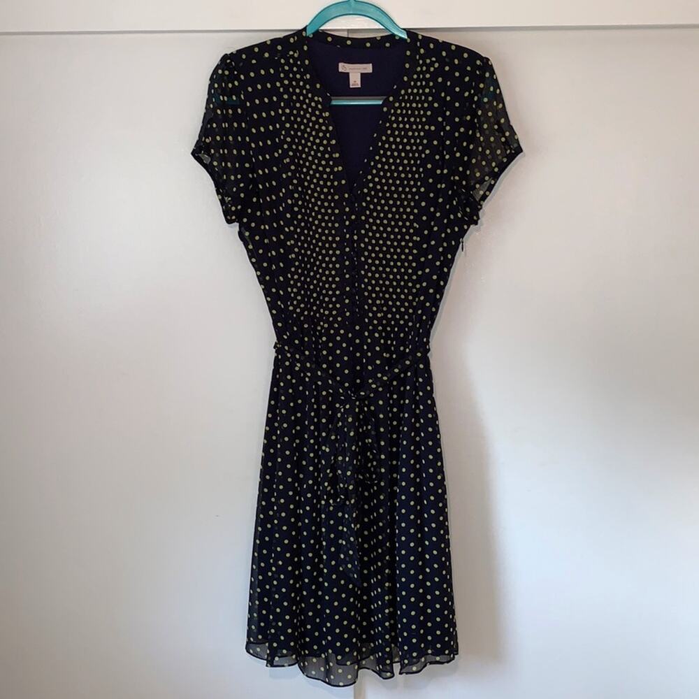 Navy & green polka dot dress‎